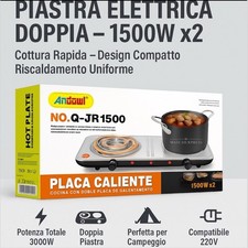 Fornetto Elettrico doppia piastra 3000W Piano Cottura portatile casa campeggio