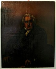 ANTICO DIPINTO OLIO TELA COPIA RITRATTO Monsieur Louis-Francois Bertin EPOCA 800