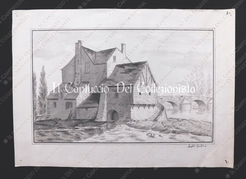Disegno casa abitazione ponte - disegno,