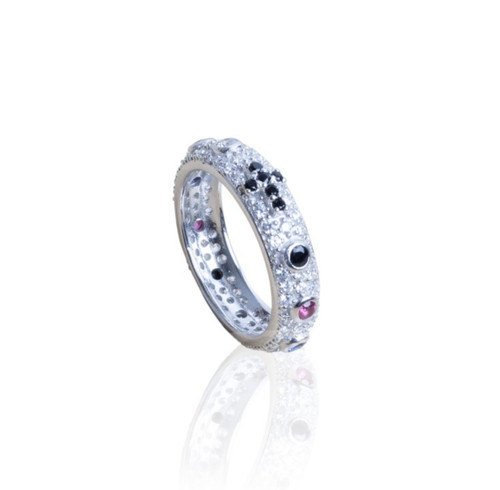 Anello rosario con zirconi - rosario,