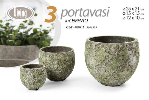 Set portavasi vaso cemento - set,
