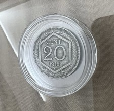 20 Cent Esagonali 1918 Con Capsula Protettiva