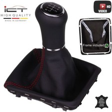 Pelle ICT pomello cambio cuffia per Mercedes SLK R171 filetto rosso C64
