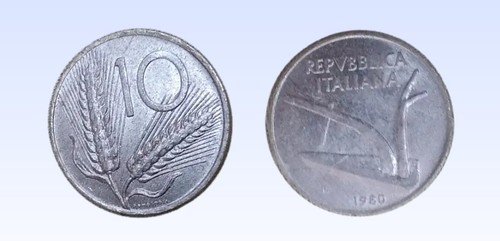 Moneta lire spighe - moneta, del