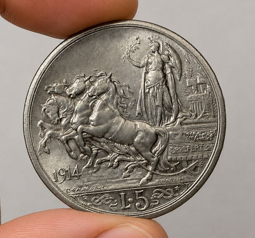Lire 1914 quadriga vittorio - 1914,