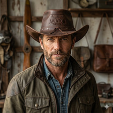 Cappello da cowboy in pelle