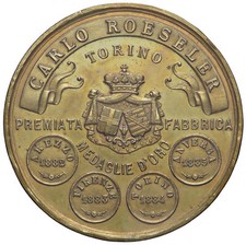 MD9_87) Medaglia Placchetta uniface Carlo Roeseler Torino MD Ø 50 mm