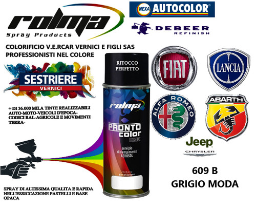 609 grigio moda fiat vernice - grigio,