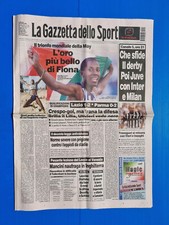 GAZZETTA DELLO SPORT 9 AGOSTO 2001 FIONA MAY ORO MONDIALE SALTO IN LUNGO