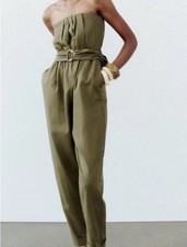 Tuta Zara donna S lino verde