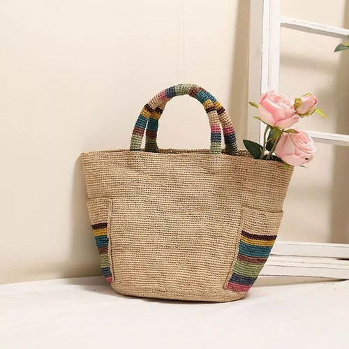Borsa paglia intrecciata - borsa,