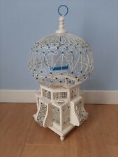 Vintage Gabbia decorativa Uccelli Tunisia Legno Metallo Artigianale h. 47 Cm