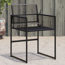 Sedia da Giardino 4pz Nero PE