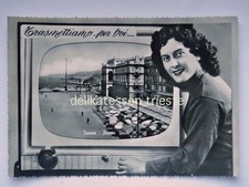TRIESTE Televisione TV pin up Piazza Unità vecchia cartolina *