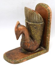 Vintage Bella Libro End Tavolo Décor Dipinto a Mano Pavone Design. i71-235 US