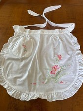 N. 1 grembiulino da cucina VINTAGE in cotone colore bianco, ricamato