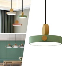 Lampada a sospensione a LED in legno e metallo colore verde