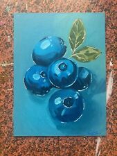 Mirtilli estivi - dipinto acrilico su cartone telato