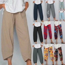 Pantaloni Harem Larghi In Lino