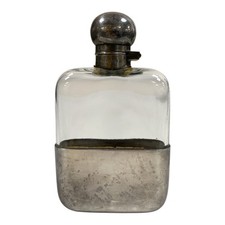 Fiaschetta in argento e vetro James Dixon & Sons Sheffield