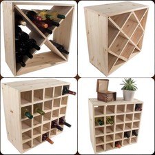 Selezione di portabottiglie per vino in legno naturale capacità 24-30 bottiglie
