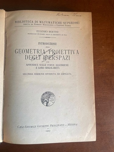 Geometria proiettiva degli - proiettiva,