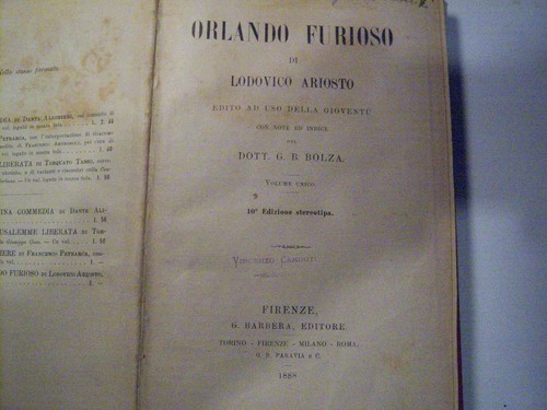 Libro anno 1888 ariosto - libro,