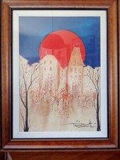 MARIO PINIZZOTTO, PAESAGGIO A OLIO SU TELA 72X92, AUTOGRAFATO CON GARANZIA