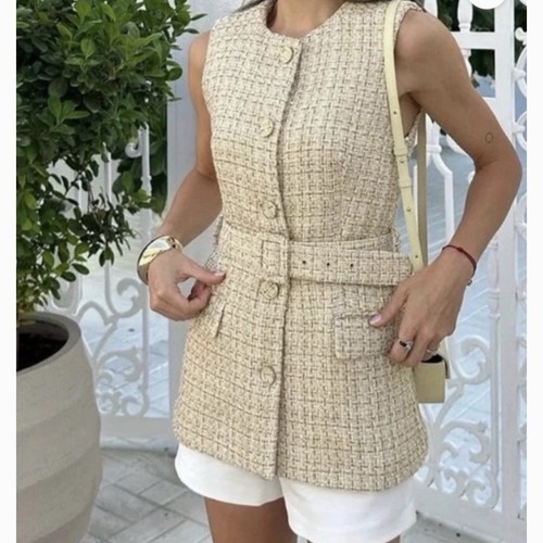 Gilet lungo zara donna tweed - lungo,