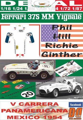 Decal ferrari 375 - decal, mm