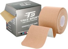 TAKE SPORT Kinesio Tape, Nastro Kinesiologico Elastico, Kinesio 5x5m, 95% Cotone