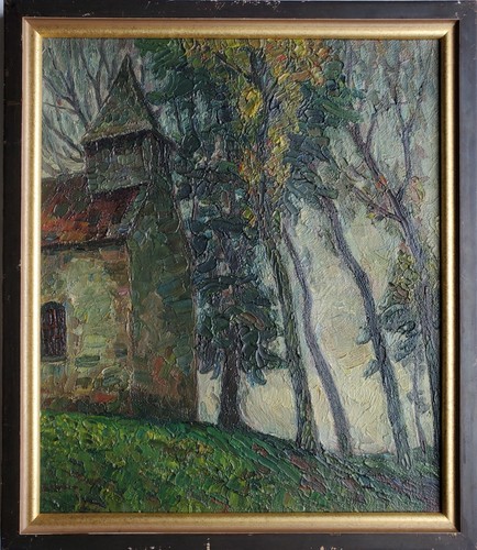 Dipinto olio scuola - , di