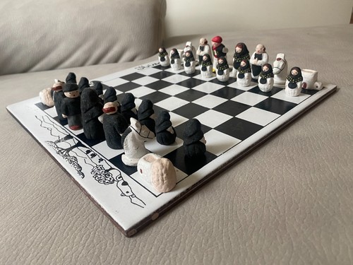 Scacchiera ceramica con - , pezzi