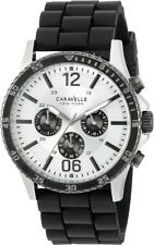 Orologio Caravelle New York By Bulova Uomo Cronografo Quadrante Argento Nero 45A126