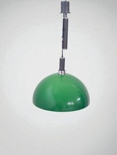 Lampada a sospensione industriale – Metallo e plastica – Italia, anni ’60–’70