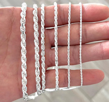 Collana maglia catena corda argento massiccio 925 italiano uomo donna