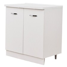 Mobile Cucina Base 2 Ante Componibile in Legno Colore Bianco 80x50 H85cm