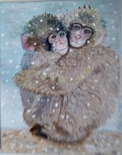 Dipinto "Che freddo!". Olio Su