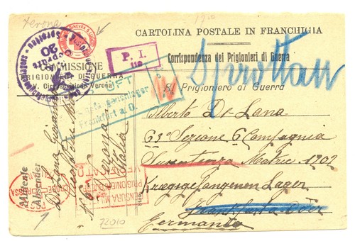 Italia 1918 pow card croce - 1918,