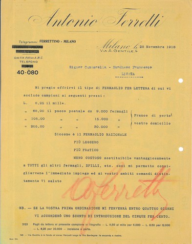 Lettera int antonio ferretti - int.,