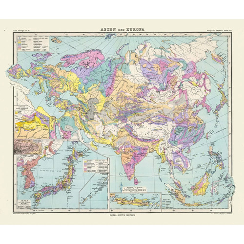Mappa storica asia - mappa, europa