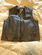 Chevignon Gilet Vintage da Bikers In Pelle marrone Taglia XXL
