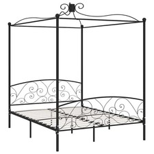 Letto a Baldacchino Nero in
