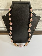 COLLANA TORTA NUZIALE ROSA VINTAGE (Murano Veneziano).