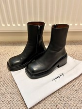 Stivali Marsell punta quadrata in pelle nera - taglia 38/5