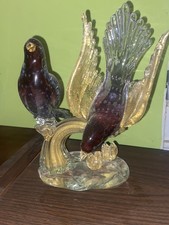 Scultura uccellini vetro