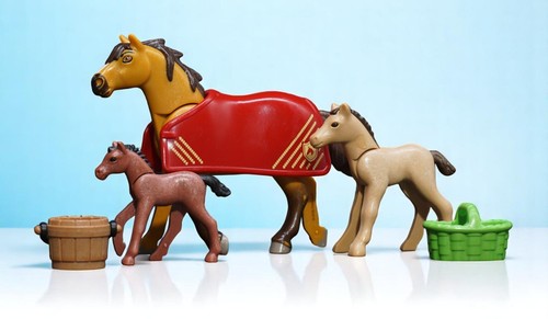 Playmobil cavalli con coperta