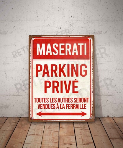 Plaque métal vintage maserati - plaque,