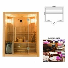 SAUNA FIRLANDESE RIGA + 2 LAMPADE RISCALDANTI COMPLETA DI ACCESSORI
