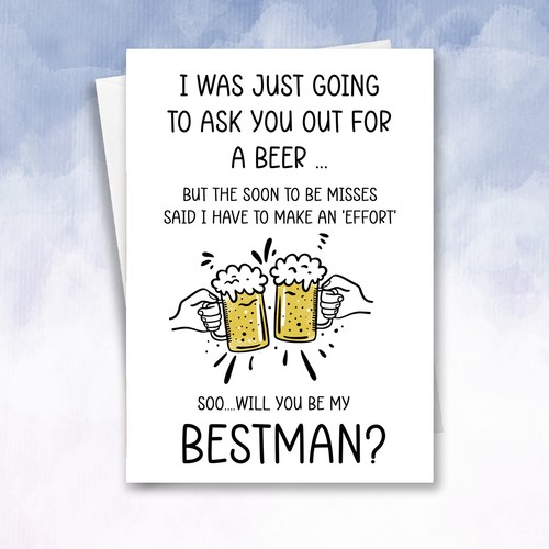 Bestman card groomsman - my, card,